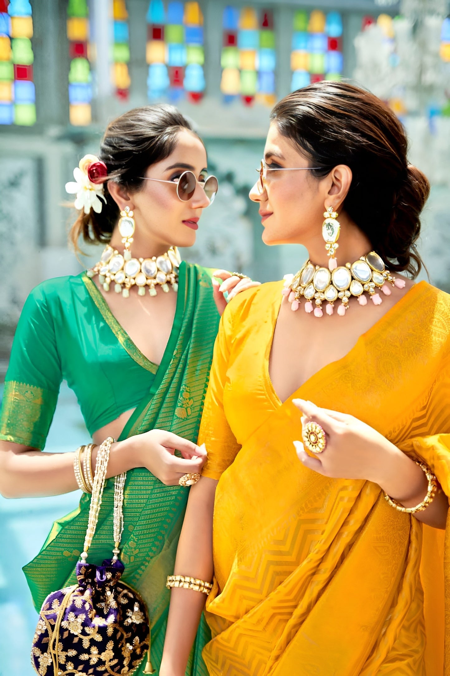 EKKTARA Saree For Women Yellow Colour Kanjivaram Silk Saree With Unstitched Blouse