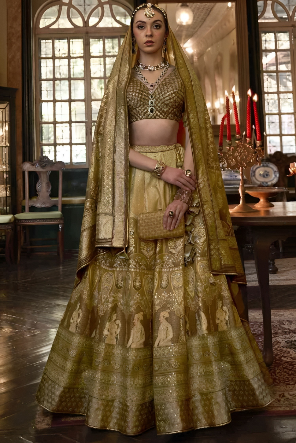 EKKTARA Stitched Designer Olive Green Colour Lehenga Choli Collection