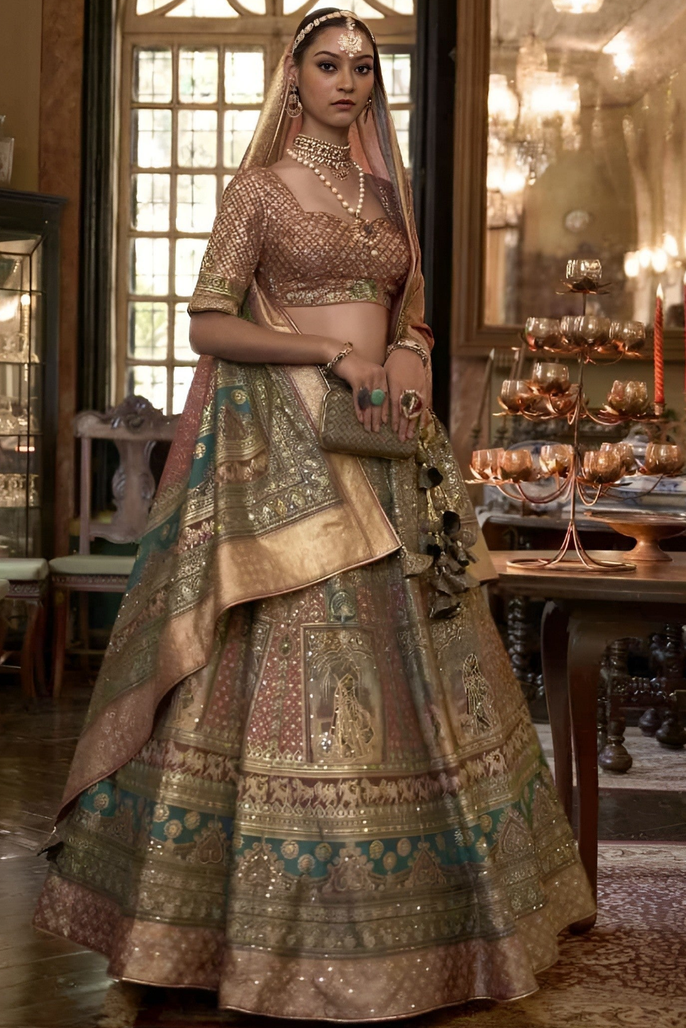 EKKTARA Stitched Designer Olive Green Colour Lehenga Choli Collection