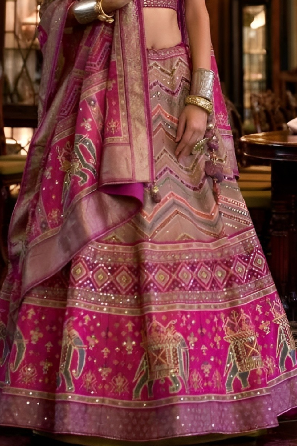 EKKTARA Stitched Designer Fuscia Pink Shade Lehenga Choli Set