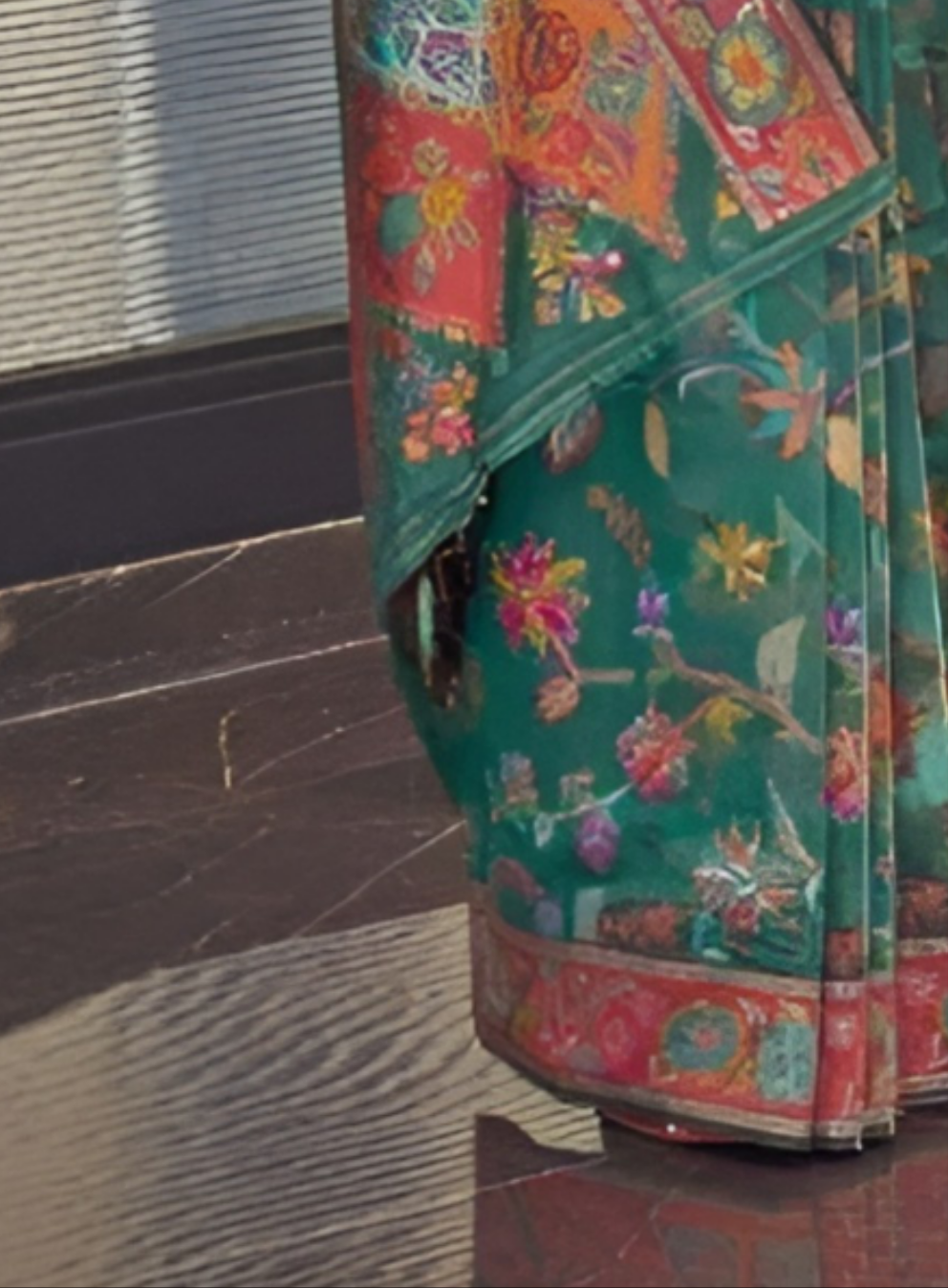 EKKTARA Saree For Women Green Colour Kashmiri Handloom Weaving Silk Saree With Unstitched Blouse