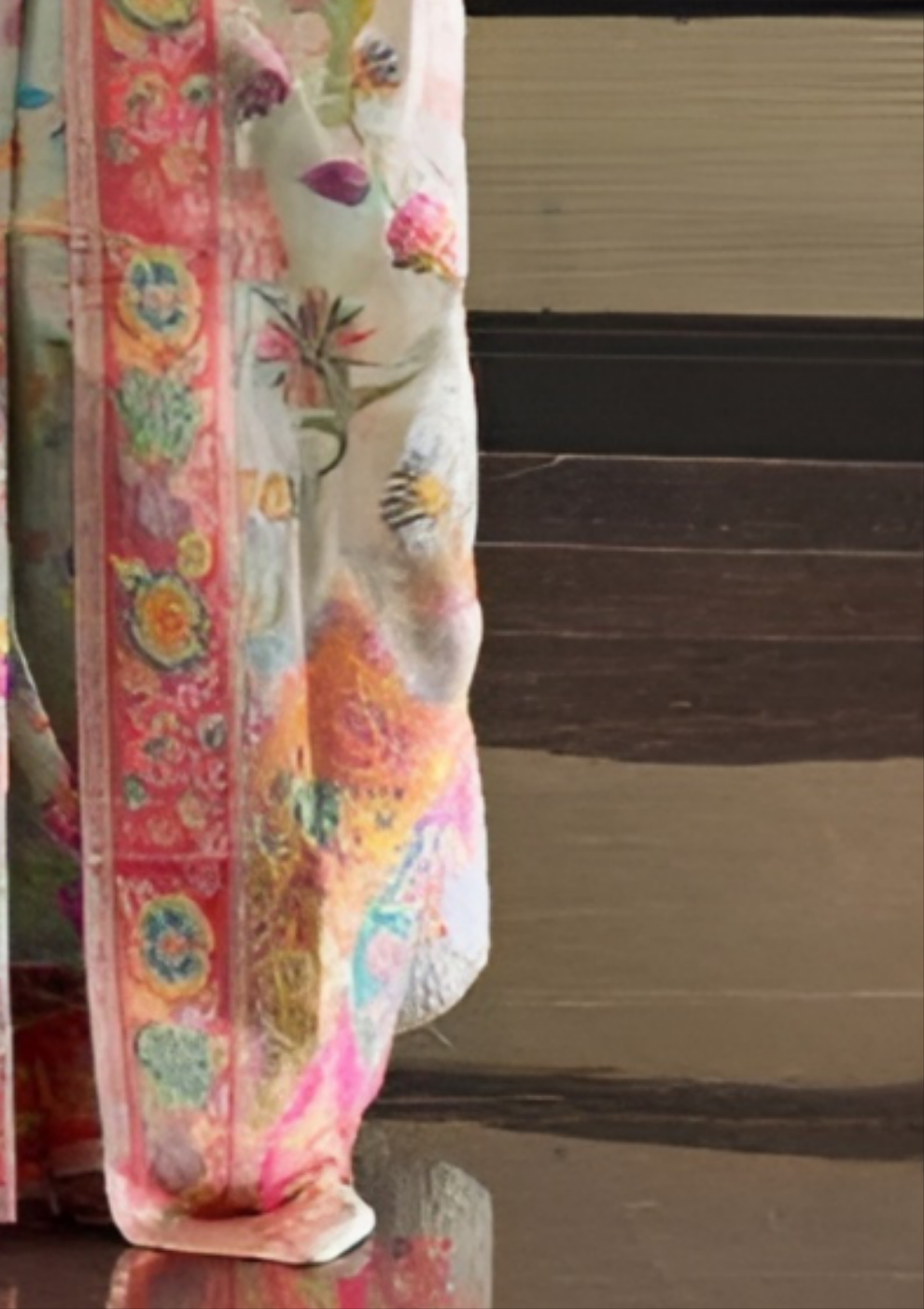 EKKTARA Saree For Women Sky Blue Colour Kashmiri Handloom Weaving Silk Saree With Unstitched Blouse