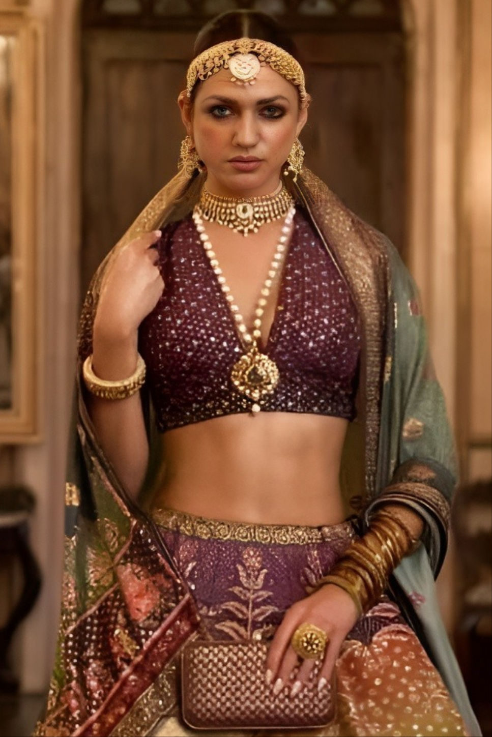 EKKTARA Stitched Designer Pink And Purple Shade Lehenga Choli Set