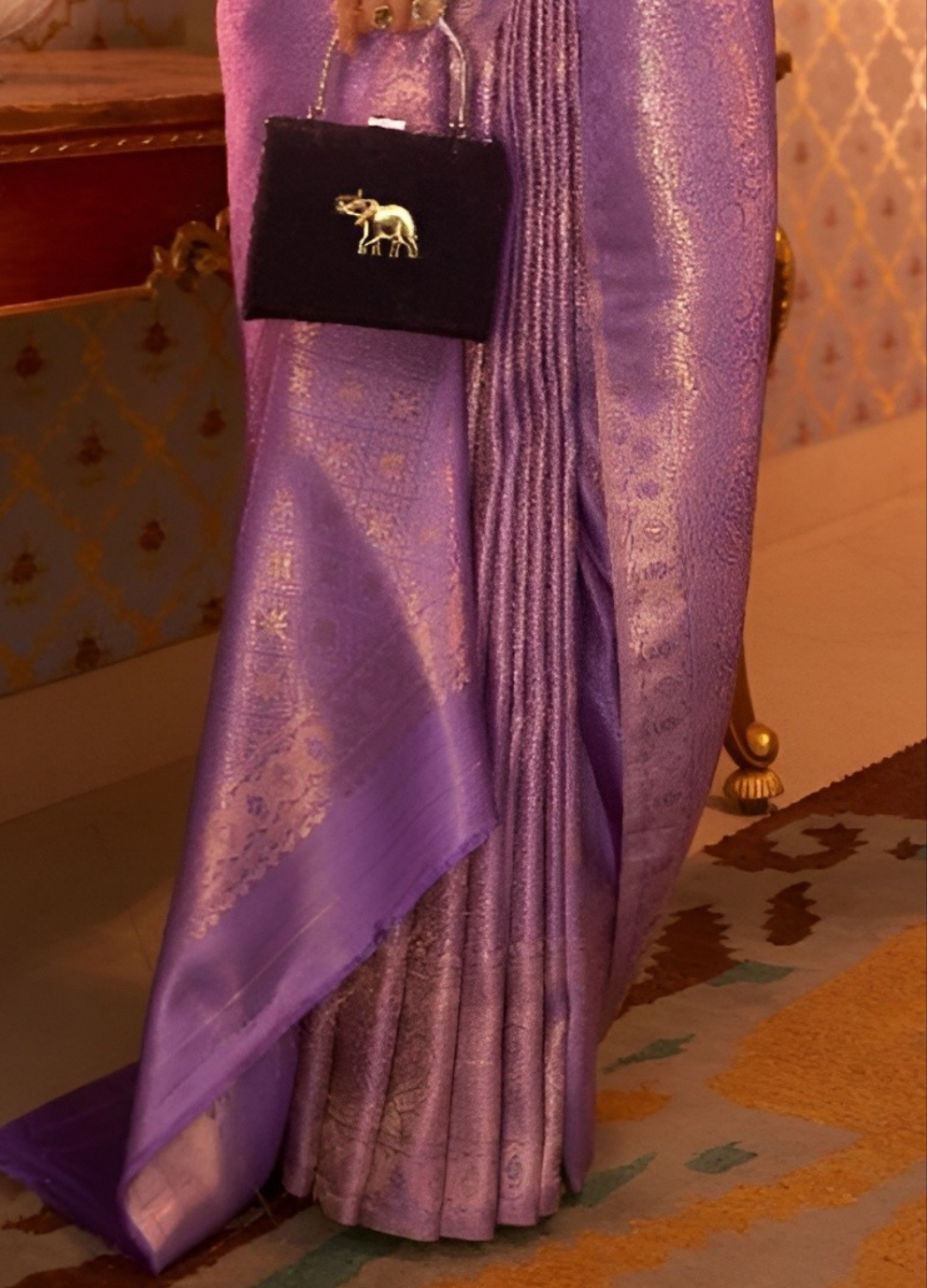 EKKTARA Saree For Women Purple Colour Saree With Unstitched Blouse