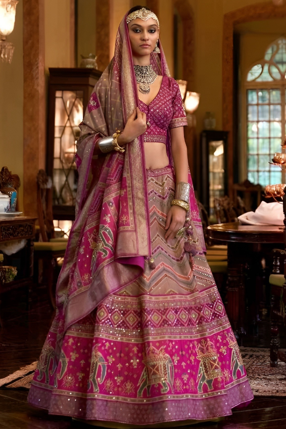 EKKTARA Stitched Designer Fuscia Pink Shade Lehenga Choli Set