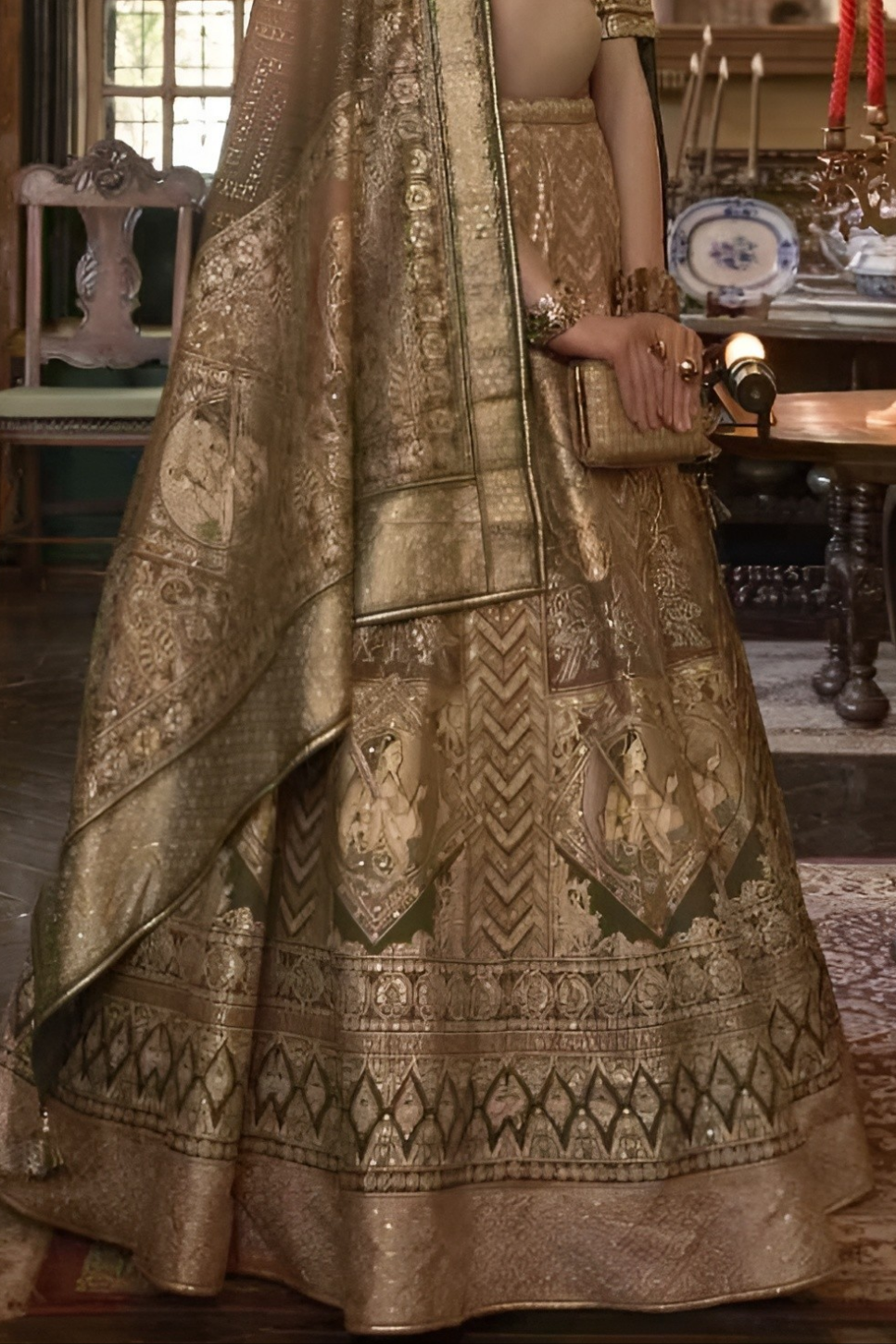 EKKTARA Stitched Designer Sage Golden Colour Lehenga Choli Collection