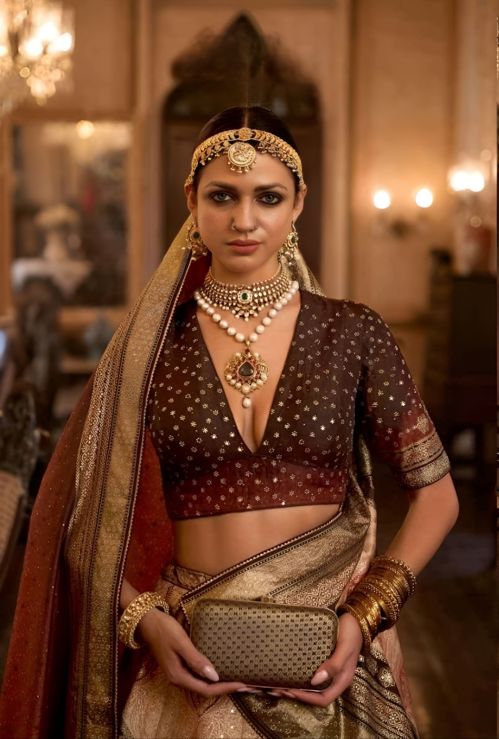 EKKTARA Stitched Designer Walnut And Golden Shade Lehenga Choli Set