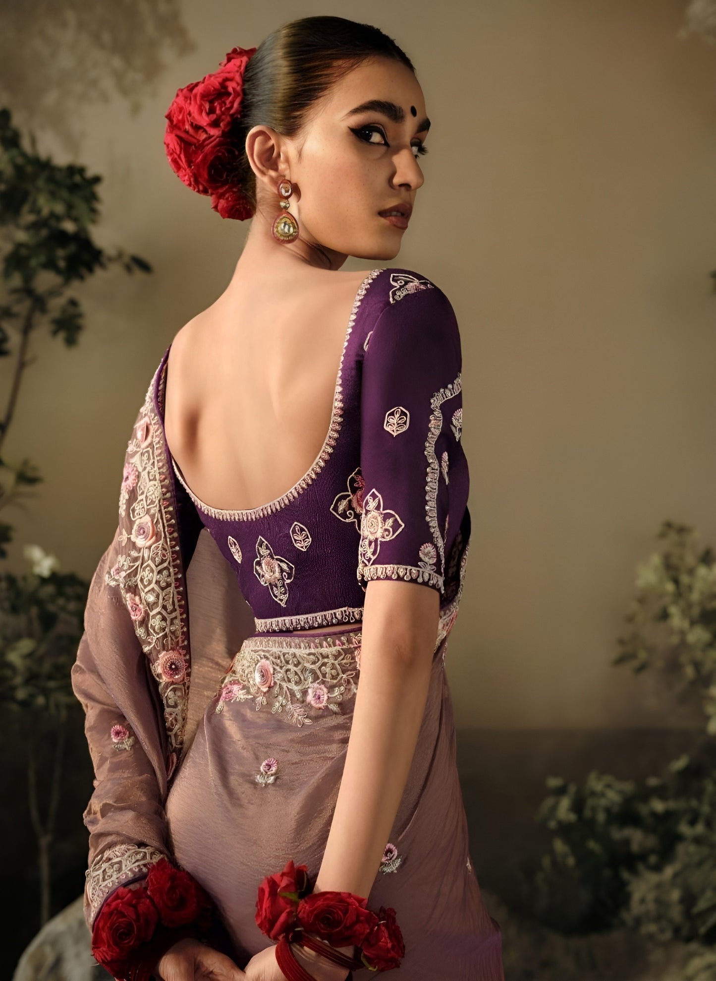 EKKTARA Saree For Women Peanut Brown Colour Dola Silk Saree With Designer Unstitched Blouse