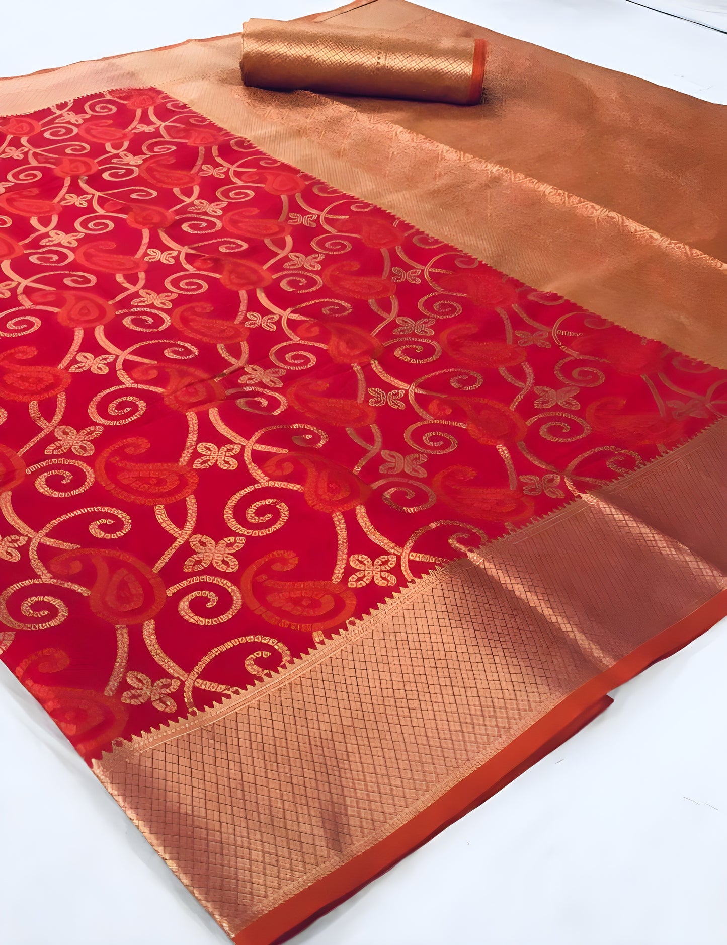 EKKTARA Saree For Women Imperial Red Patola Silk Saree