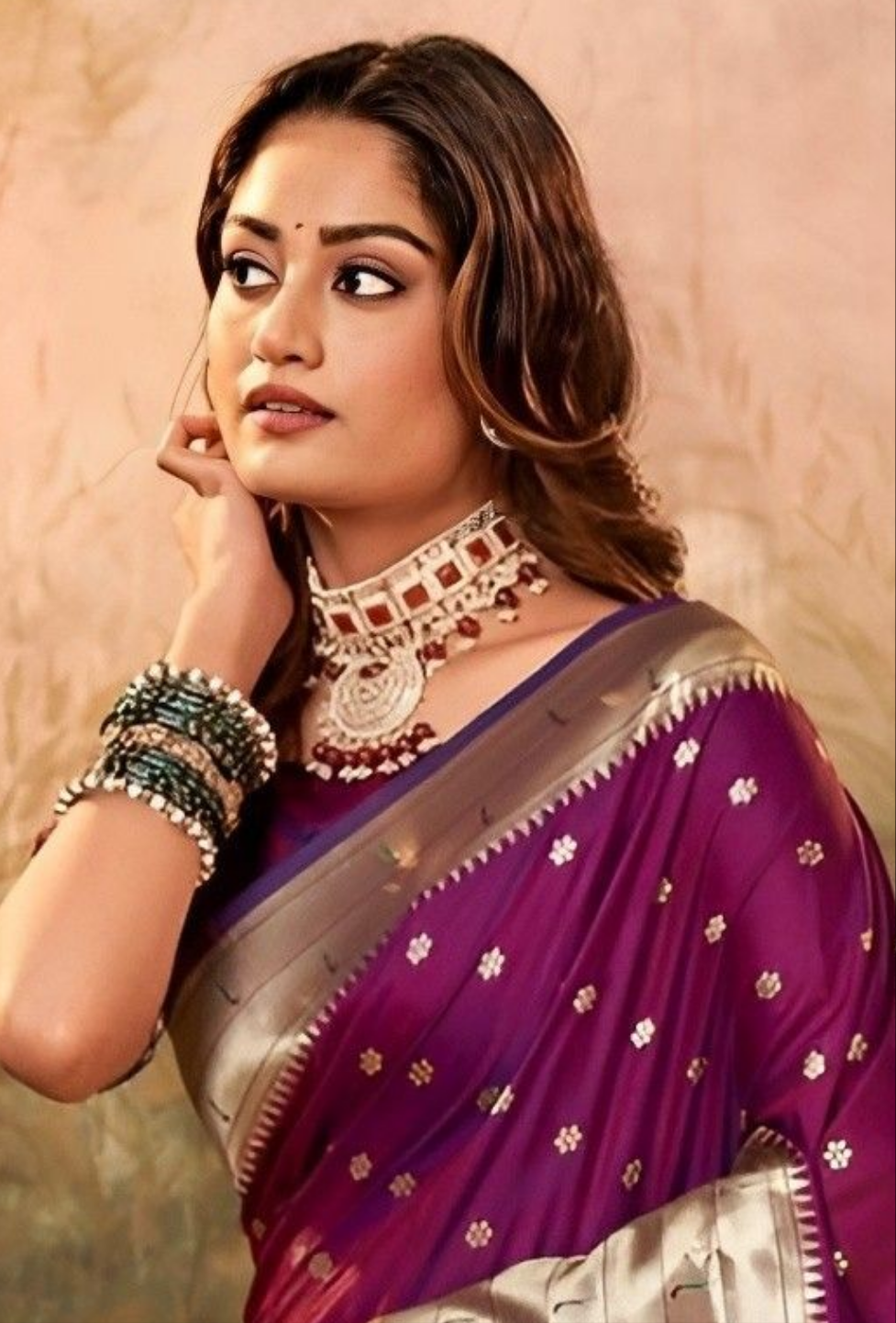 EKKTARA Saree For Women Purple Colour Silk Zari Border Paithani  Saree With Unstitched Blouse