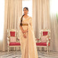 EKKTARA Saree For Women Cream Colour Silk Saree With Unstitched Blouse