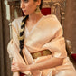 EKKTARA Saree For Women Cream Colour Silk Saree With Unstitched Blouse