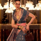 EKKTARA Saree For Women Dark Grey Colour Linen Copper Zari Weaving Silk Saree With Unstitched Blouse