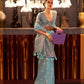 EKKTARA Saree For Women Turquoise Colour Linen Copper Zari Weaving Silk Saree With Unstitched Blouse