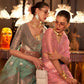 EKKTARA Saree For Women Peach Colour Linen Copper Zari Weaving Silk Saree With Unstitched Blouse