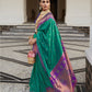 EKKTARA Saree For Women Green Colour Peshwai Paithani Silk Saree With Unstitched Blouse