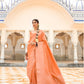 EKKTARA Saree For Women Orange Colour Khadi Handloom Weaving Silk Saree With Unstitched Blouse