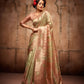 EKKTARA Saree For Women Light Green Colour Organza Silk With Zari Weaving Saree And Unstitched Blouse