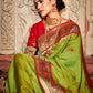 EKKTARA Saree For Women Pear Colour Designer Paithani Saree With Unstitched Designer Blouse