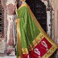 EKKTARA Saree For Women Green Colour Designer Paithani Saree With Unstitched Designer Blouse