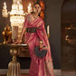 EKKTARA Saree For Women Pink Colour Silk Zari Weaving Saree With Unstitched Blouse