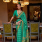 EKKTARA Saree For Women Light Green Colour Khadi Copper Zari Weaving Silk Saree With Unstitched Blouse