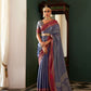 EKKTARA Saree For Women Navy Blue Colour Kanchivaram Silk Saree With Unstitched Blouse