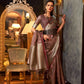 EKKTARA Saree For Women Brown Colour Two Organza Handloom Weaving Saree With Unstitched Blouse