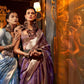 EKKTARA Saree For Women Purple Colour Two Organza Handloom Weaving Saree With Unstitched Blouse