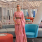 EKKTARA Saree For Women Pink Colour Pure Satin Copper Zari Weaving Silk Saree With Unstitched Blouse