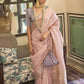 EKKTARA Saree For Women Light Pink Colour Tissue Silk Saree With Kalamkari Unstitched Blouse