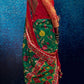 EKKTARA Saree For Women Green Colour Tusser Silk Kalamkari Print Saree With Unstitched Blouse