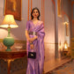 EKKTARA Saree For Women Purple Colour Saree With Unstitched Blouse