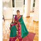 EKKTARA Saree For Women Green Colour Banarasi Silk Saree With Unstitched Blouse