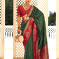 EKKTARA Saree For Women Olive Green Colour Banarasi Silk Saree With Unstitched Blouse