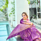 EKKTARA Saree For Women Orchid Colour Kanjivaram Silk Saree With Unstitched Blouse