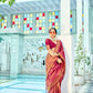 EKKTARA Saree For Women Maroon Colour Kanjivaram Silk Saree With Unstitched Blouse