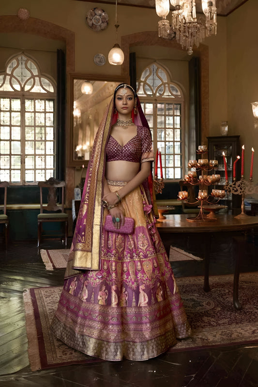 EKKTARA Stitched Designer Purple Colour Lehenga Choli Collection