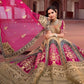 EKKTARA Semi Stitched Designer Cameo Pink Multicolour Colour Lehenga Choli Set
