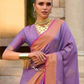 EKKTARA  Saree For Women Purple Colour Soft Silk Handloom Weaving Saree With Unstitched Blouse