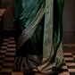 EKKTARA Saree For Women Bottle Green Colour Party Wear Designer Handloom Weaving Saree With Unstitched Blouse