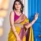 EKKTARA Saree For Women Yellow Colour Soft Peshwai Paithani Silk Handloom Weaving Saree With Unstitched Blouse