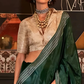 EKKTARA Saree For Women Bottle Green Colour Party Wear Designer Handloom Weaving Saree With Unstitched Blouse