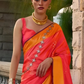 EKKTARA  Saree For Women Orange Colour Soft Silk Handloom Weaving Saree With Unstitched Blouse