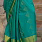 EKKTARA  Saree For Women Green Colour Soft Silk Handloom Weaving Saree With Unstitched Blouse