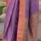 EKKTARA  Saree For Women Purple Colour Soft Silk Handloom Weaving Saree With Unstitched Blouse