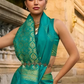 EKKTARA  Saree For Women Green Colour Soft Silk Handloom Weaving Saree With Unstitched Blouse