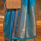 EKKTARA Saree For Women Blue Colour Pure Silk Chaap Border Design Handloom Weaving Saree With Unstitched Blouse