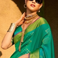 EKKTARA  Saree For Women Rama Green Colour Soft Silk Handloom Weaving Saree With Unstitched Blouse