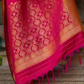 EKKTARA Saree For Women Pink Colour Soft Silk Handloom Weaving Saree With Unstitched Blouse